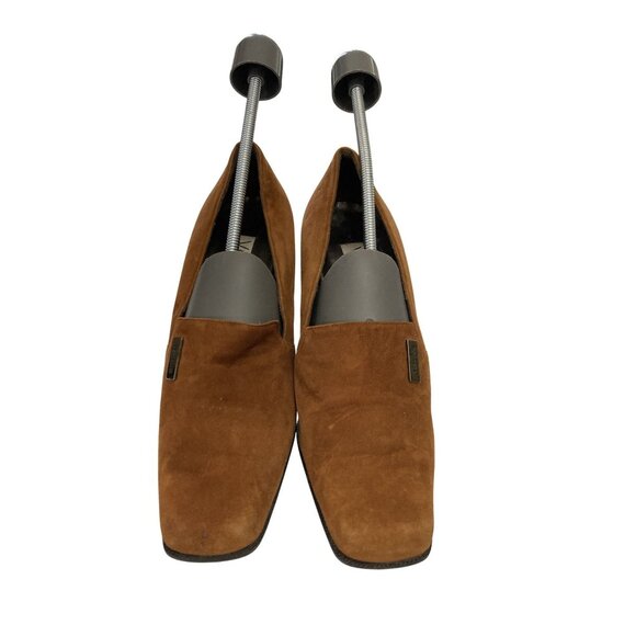 Versani Women's Size 7 Brown Suede Block Heel pumps Made In Italy - Picture 1 of 7